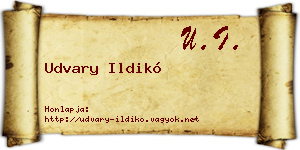 Udvary Ildikó névjegykártya